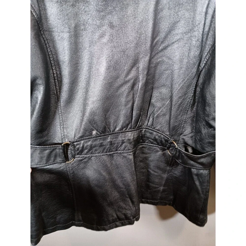 Phase Two Womens Black Long Sleeve Collared Pockets Full Zip Jacket Size Large